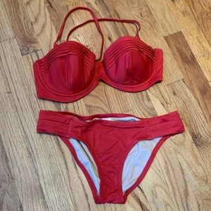 Red JCrew Bikini Set C Cup - M/L